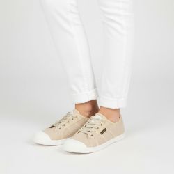 Baskets en toile cloruni couleur sable lacets blancs Femme LES TROPEZIENNES PAR M.BELARBI