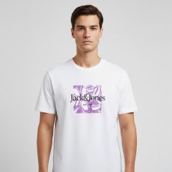 Tee shirt La fayette imprimé forme plantes Homme JACK & JONES