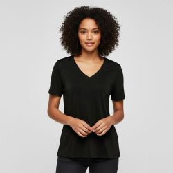Tee shirt harly pailleté regular col v Femme ONLY