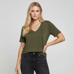 Tee shirt col V à pailettes Harly Femme ONLY