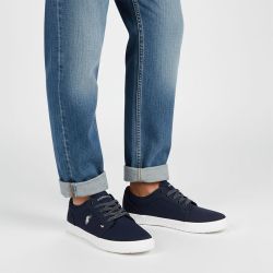 Baskets mediaval en toile avec lacets à rayuresHomme US POLO