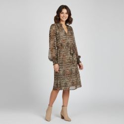Robe légère imprimée marron Femme VILA