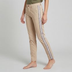 Pantalon slim fantaisies beige Femme HAPPY