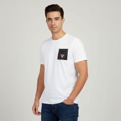 Tee shirt uni coton avec carré coloré Homme GEORGES RECH