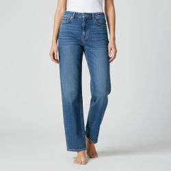 Jean denim foncé taille haute zippé Femme VERO MODA