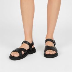 Sandale en cuir tiha noir Femme LES TROPEZIENNES PAR M.BELARBI