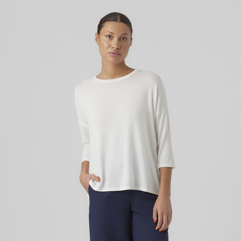 Pull fin 3/4 vmbrianna dark denim 10277858 4476 Femme VERO MODA