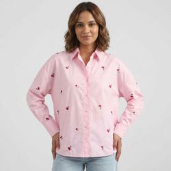 Chemise coton avec broderie cerise oregon Femme ONLY
