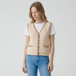 Gilet beige madina-m232512c0a Femme LA PETITE ETOILE