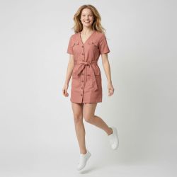 Robe fraise ecrasee raya-r102512t4a Femme LA PETITE ETOILE