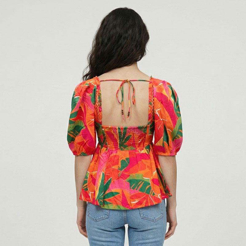 Blouse mc tropicolor bellona-b102513v0a Femme LA PETITE ETOILE