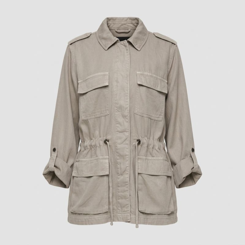 Veste kenya col italien avec multi poches Femme ONLY