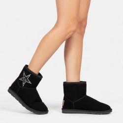 Boots Chacha fourrées noires Femme LES TROPEZIENNES