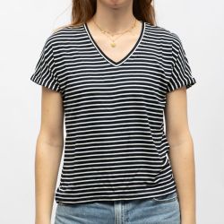 Tee shirt Issy col v à rayures Femme JDY