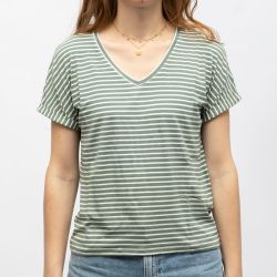 Tee shirt Issy col v à rayures Femme JDY