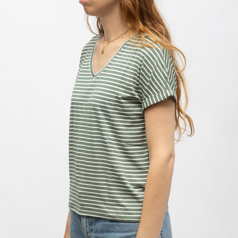 Tee shirt Issy col v à rayures Femme JDY