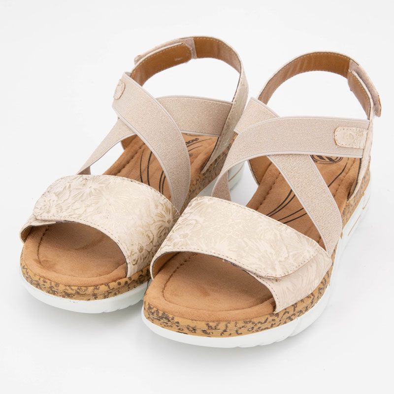 Sandales à scratch imprimé à fleurs Femme ROMIKA