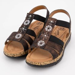 Sandales compensées élastique avec bijoux Femme ROMIKA