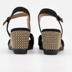 Sandales compensées en tissu avec logo à relief Femme TOM TAILOR