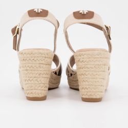 Sandales compensées espadrilles imprimé vache Femme TOM TAILOR