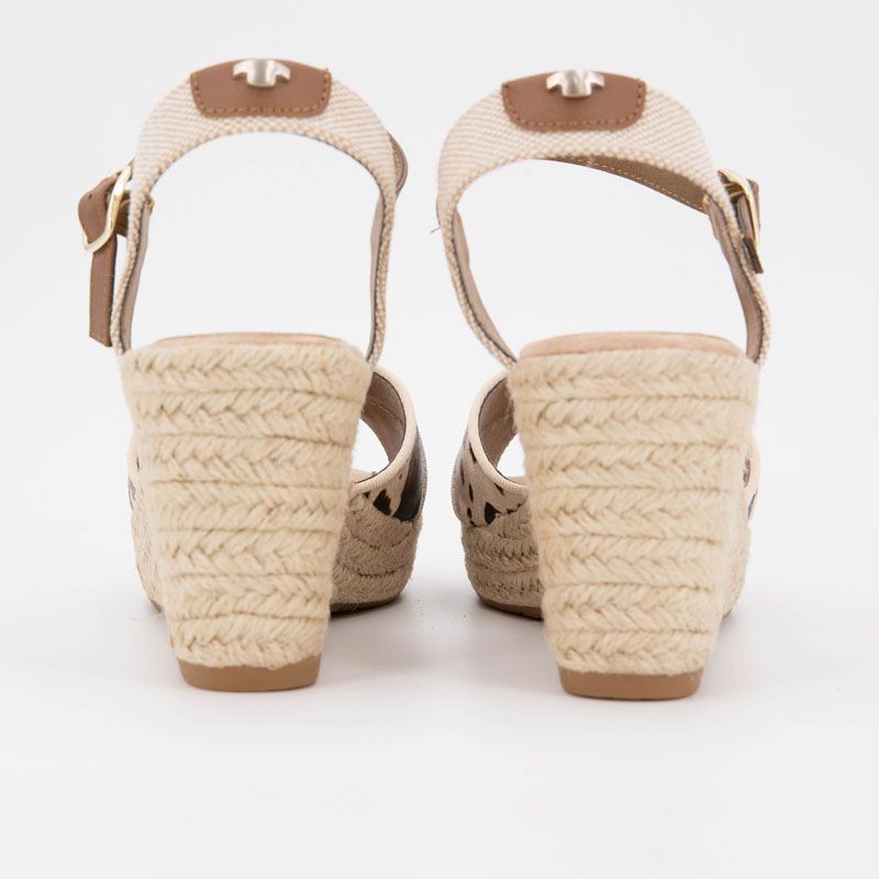 Sandales compensées espadrilles imprimé vache Femme TOM TAILOR