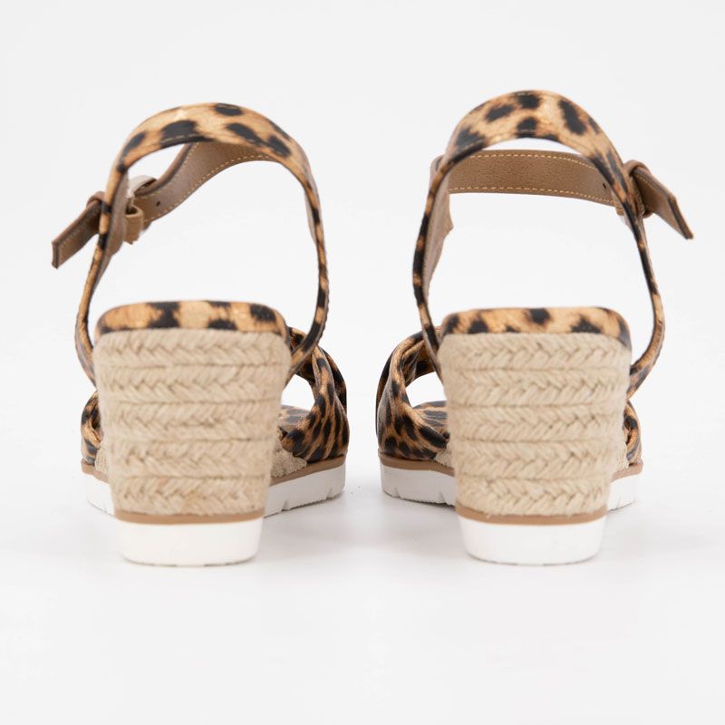 Sandales compensées imprimé léopard Femme TOM TAILOR