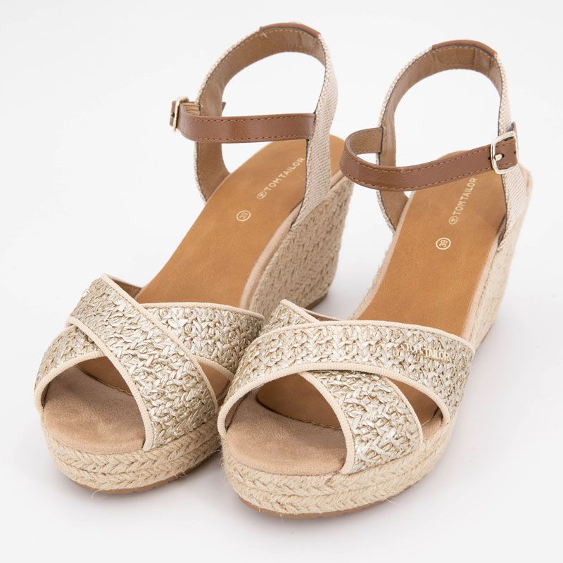 Sandales compensées espadrilles effet tissé Femme TOM TAILOR