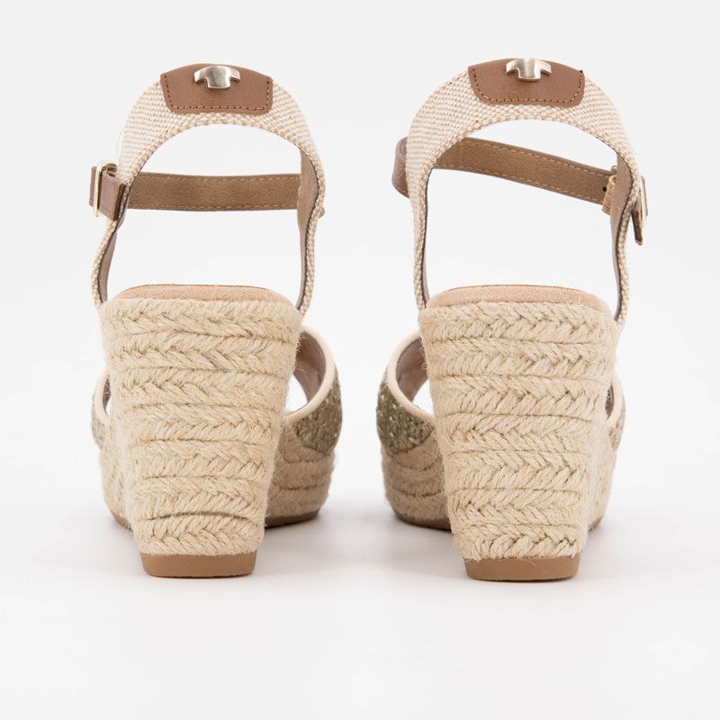 Sandales compensées espadrilles effet tissé Femme TOM TAILOR