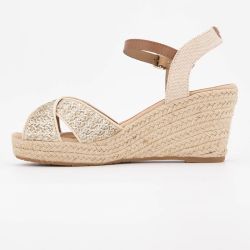 Sandales compensées espadrilles effet tissé Femme TOM TAILOR