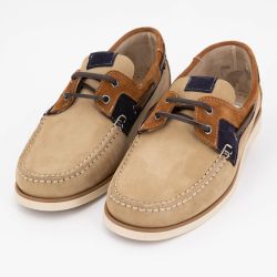 Chaussures cuir lisse de bateau à lacets Homme ORLAND