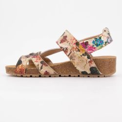 Sandales compensées imprimé à fleurs et serpent Femme MUSTANG