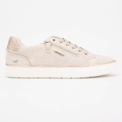 Baskets basses zippées avec lacets effet cuir lisse Femme MUSTANG