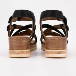 Sandales compensées à scratch motif serpent avec double boucle Femme MUSTANG