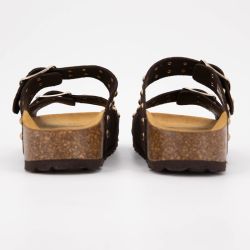 Mules semelle épaisse beige avec clous gold Femme I AM