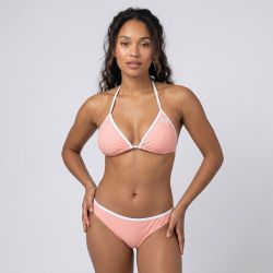 Maillot de bain barbie liseré blanc 2 pièces triangle uni Femme FREEGUN