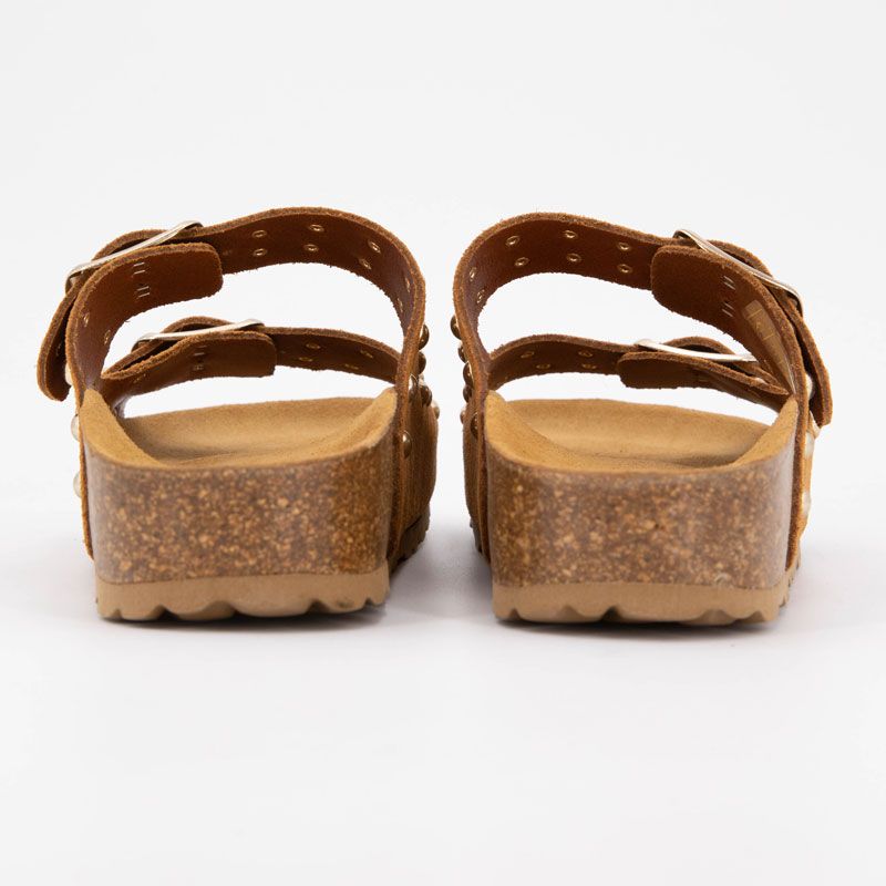 Mules semelle épaisse beige avec clous gold Femme I AM