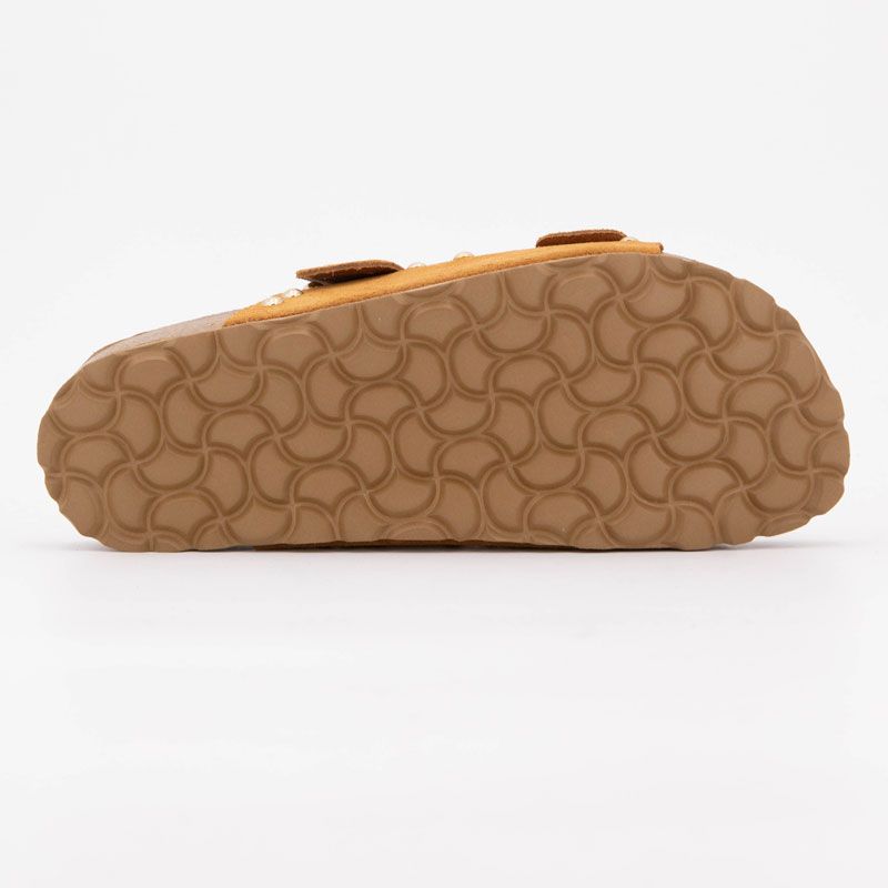 Mules semelle épaisse beige avec clous gold Femme I AM