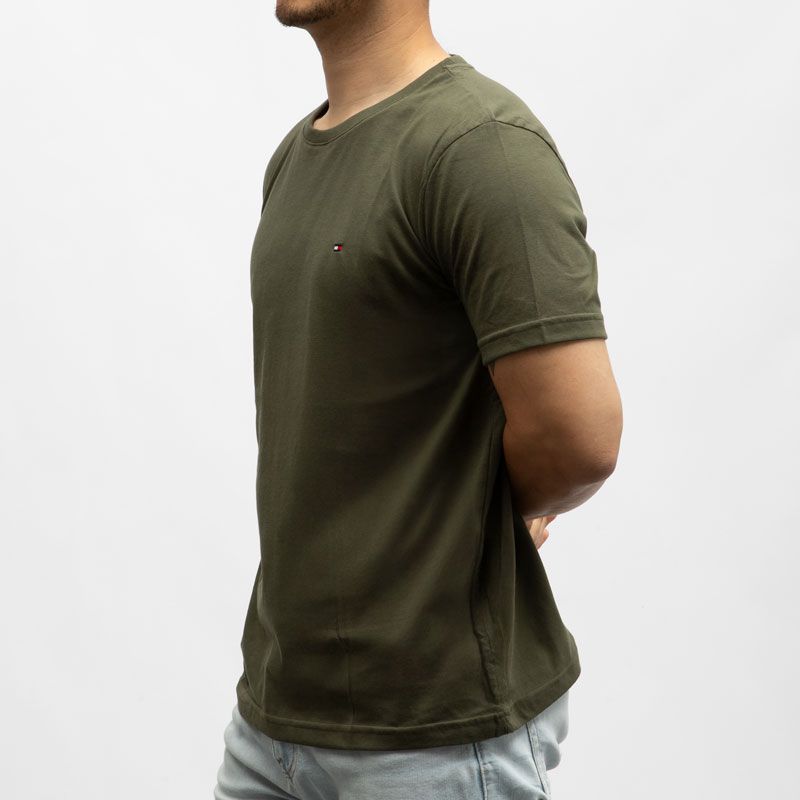T-shirt logo brodé coton col ras de cou Homme TOMMY HILFIGER