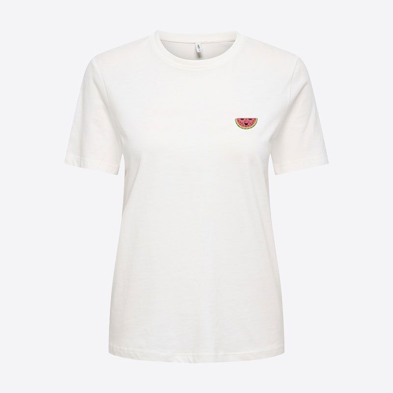 Tee shirt onlhenny cloud dancer watermelon 15327666 4539 Femme ONLY
