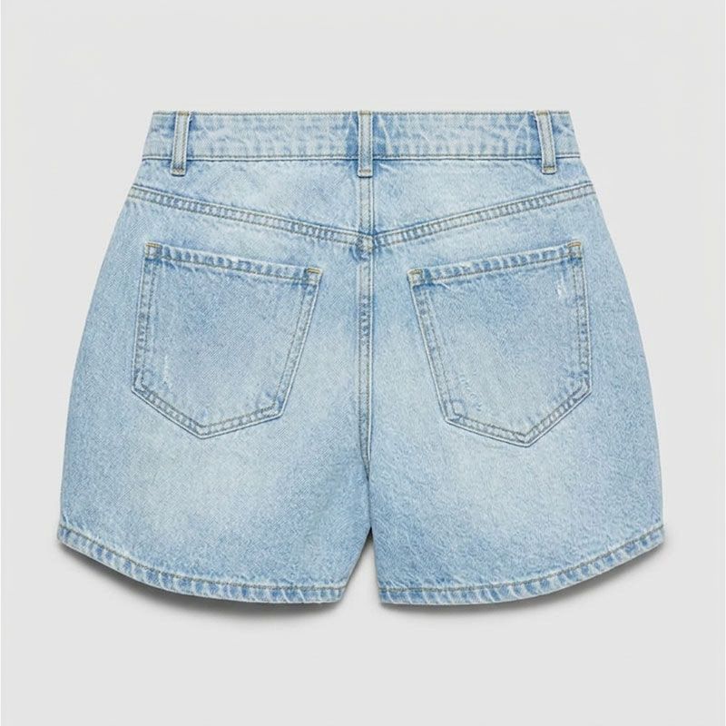 Short vmkirsa molly hr denimmedium blue denim 10351687 4541 Femme VERO MODA