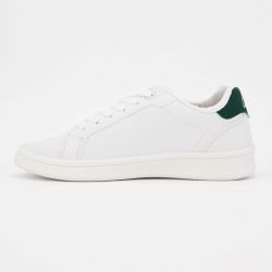 Baskets blanches empiècement vert avec logo doré Femme ELLESSE