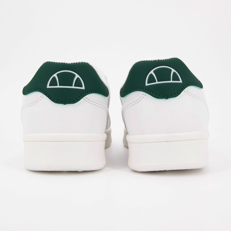 Baskets blanches empiècement vert avec logo doré Femme ELLESSE