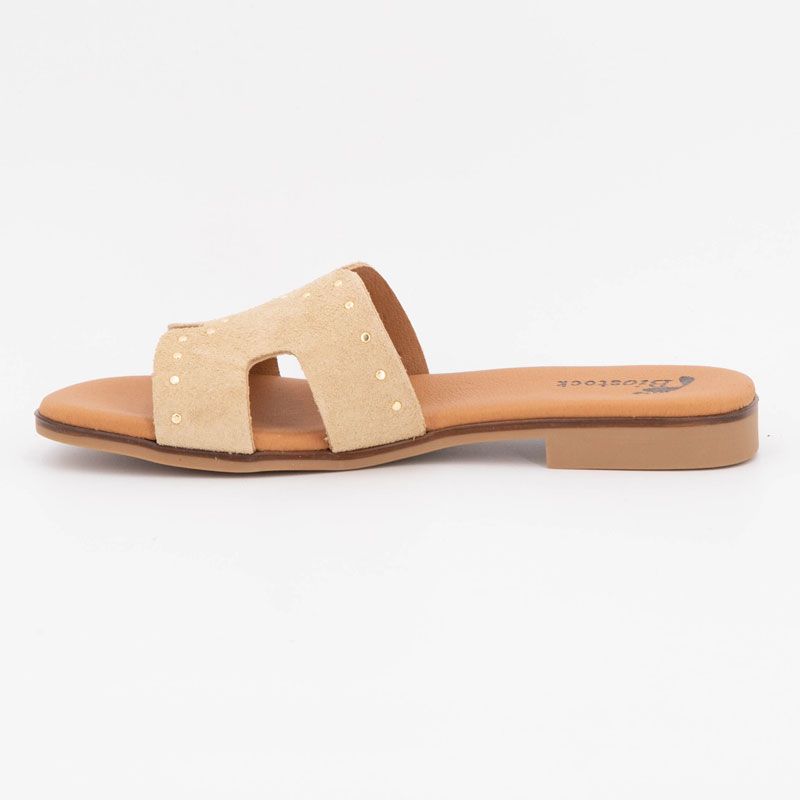 Mule serraje beige remaches 3054 t36/41 Femme BIOSTOCK