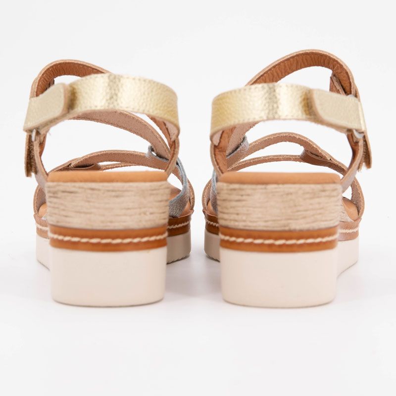 Sandale compensee grabado oro multi 528 t36/41 Femme BIOSTOCK