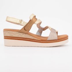 Sandale compensee grabado oro multi 528 t36/41 Femme BIOSTOCK