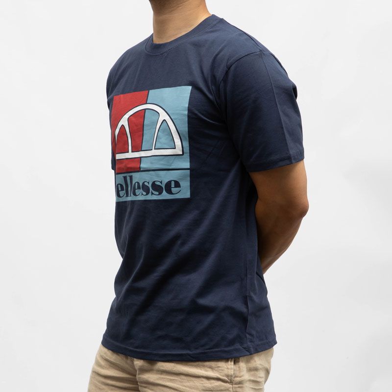 Tee shirt col rond coton avec grand logo Homme ELLESSE