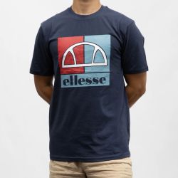 Tee shirt col rond coton avec grand logo Homme ELLESSE