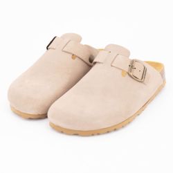 Sabots en cuir lisse daim à boucle Femme I AM