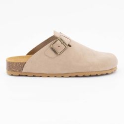Sabots en cuir lisse daim à boucle Femme I AM