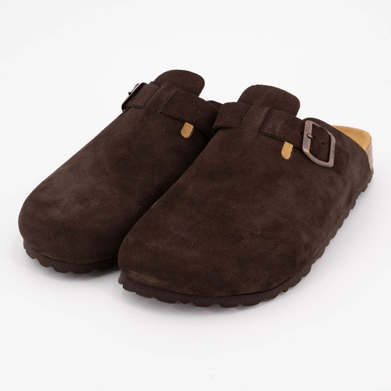 Sabots en cuir lisse daim à boucle Femme I AM